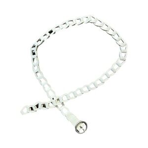 LOFT Ann Taylor White Belt Bonded Leather Chain Link Design Women’s Size Medium
